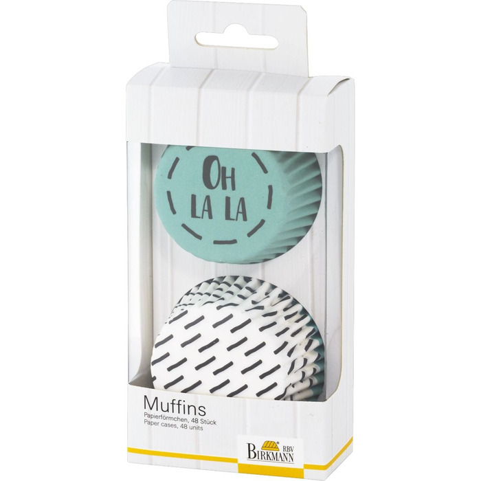 Набір форм для випічки маффінів, 48 шт, 7 см, бірюзовий, Oh la la RBV Birkmann