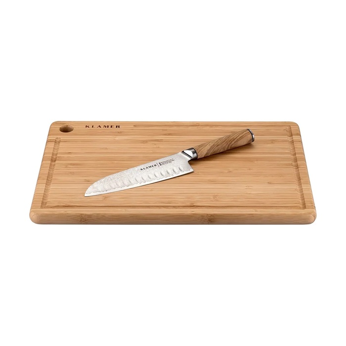 Нож сантоку 18 см с рукоятью из оливкового дерева Klamer