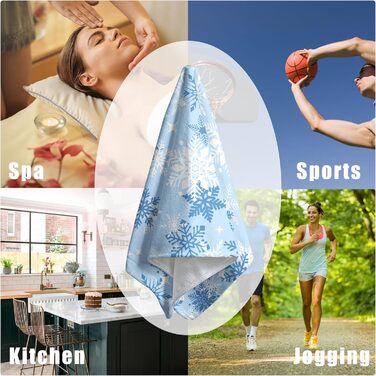 Різдвяні кухонні рушники Kwlegh, рушник для рук, різдвяна ялинка, цукерка-тростина, сніжинка, рушник для пальців, набір з 2 шт. , милий чоловічий банний рушник, високопоглинаючі рушники, 36 x (синя сніжинка)