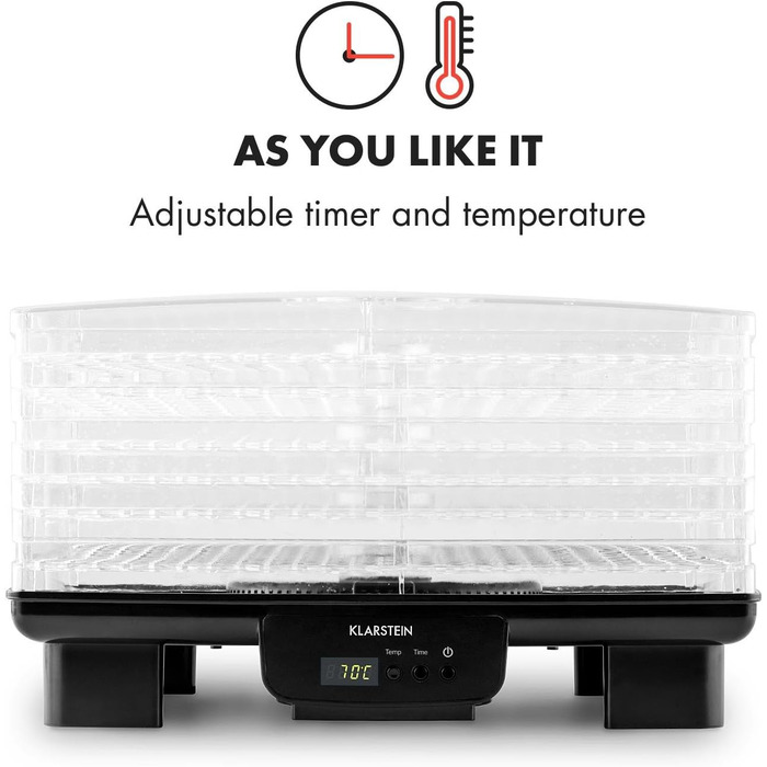 Дегідратор на 6 полиць, 550 Вт, чорний Bananarama Klarstein