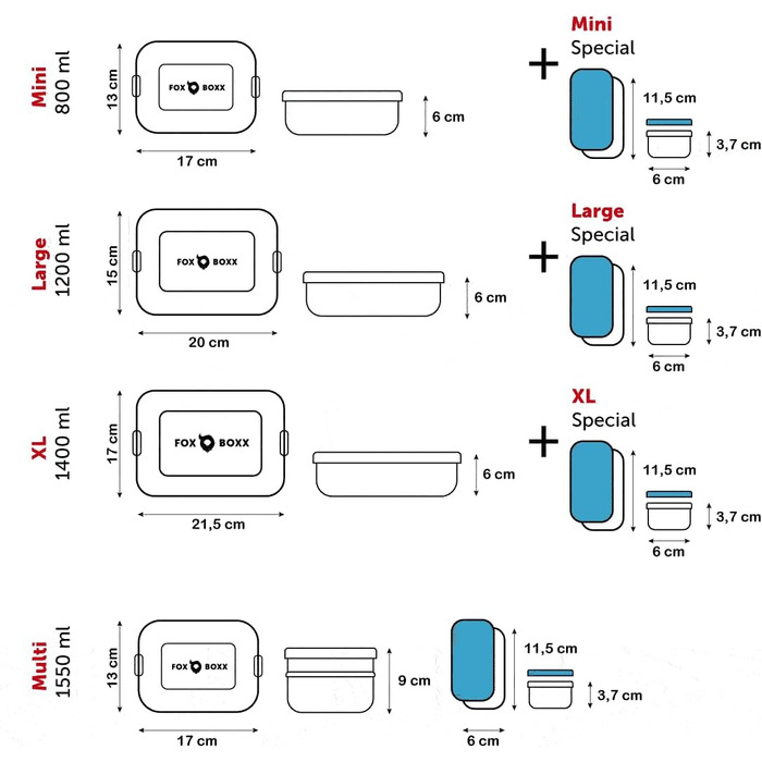 Ланч-бокс для дітей металевий 800 мл, 2 перегородки FOXBOXX