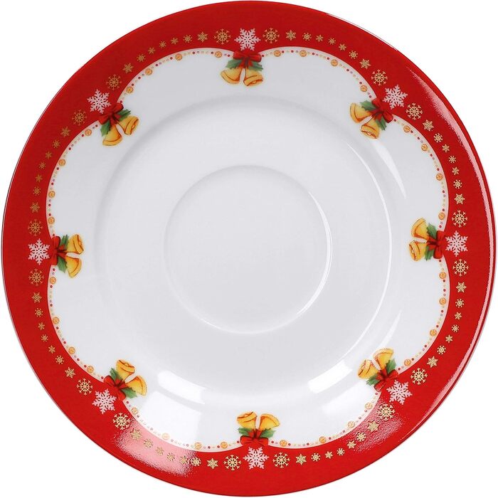 Кавовий сервіз на 18 предметів для 6 осіб, білий з різдвяним декором "Різдвяна магія" Van Well