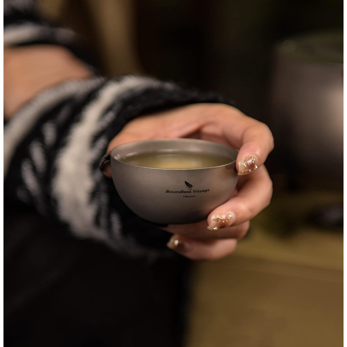 Чайный титановый сервиз 4 чашки iBasingo