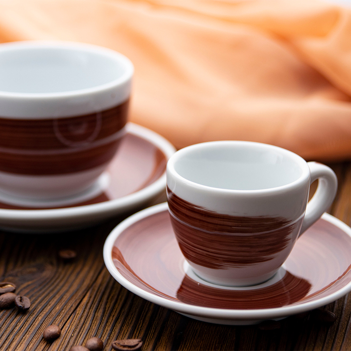 35116 Чашка espresso 75 мл Brown stroke B 'Verona Millecolori Hand Painted Brush stroke B Brown with
