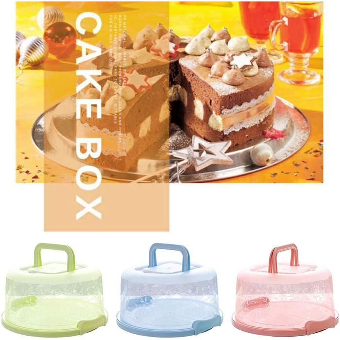 Контейнер для тортов переносной 26 х 22 х 12,5 см, розовый TOPINCN