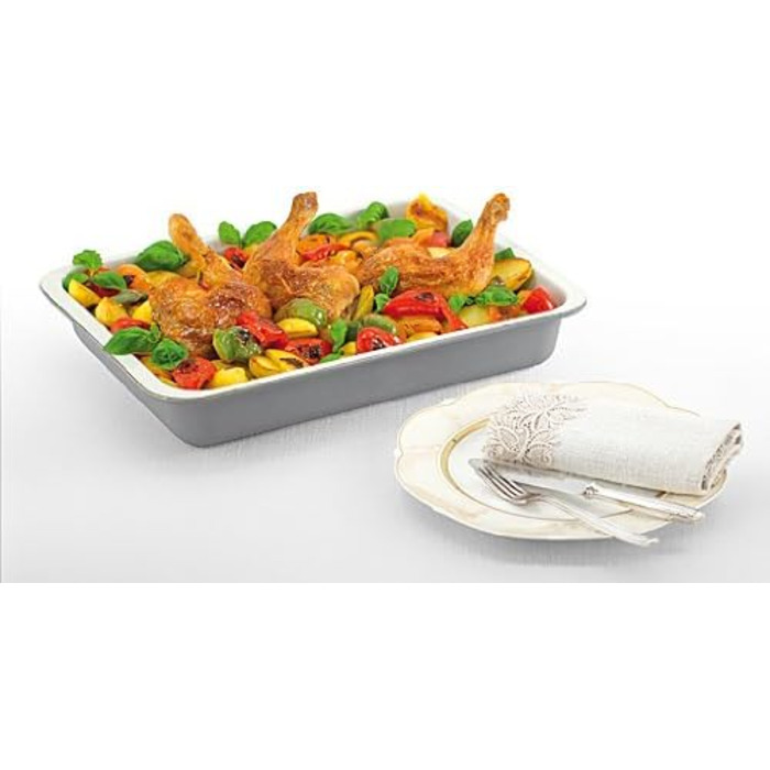 Форма для запікання емальована прямокутна 40x5,5x29 см кремова/сіра Zenker