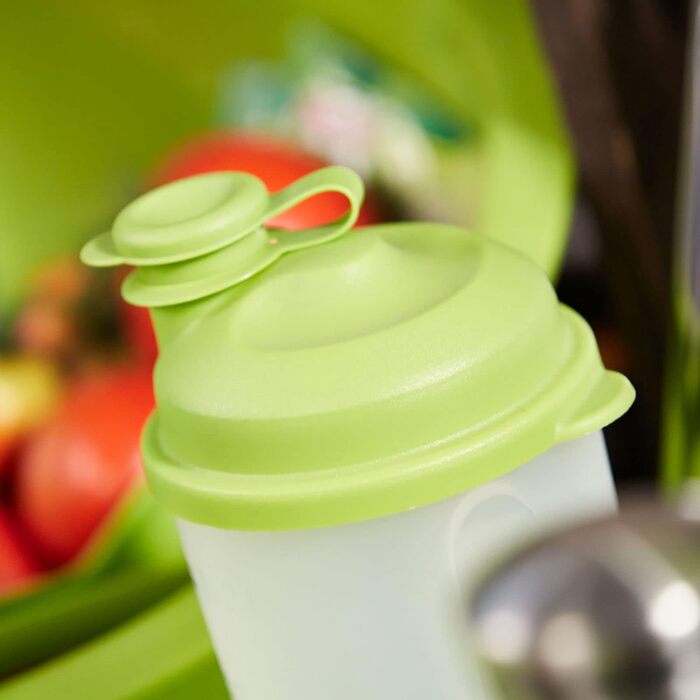 Спінер для салату Westmark, об'єм 5 л, ø 26 см, пластик, без бісфенолу А, Fortuna, колір прозорий/червоний, 243222E2 (яблучно-зелений, стандартний шейкер)