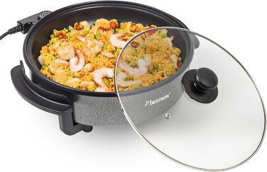 Многофункциональная сковорода Ø40см со стеклянной крышкой, антипригарное покрытие, 1.500 Вт, AHP1800Z, цвет черный (Ø 28.5 см)