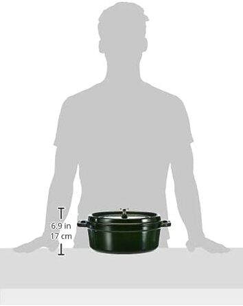 Кокот овальный 29 см, зеленый базилик Staub