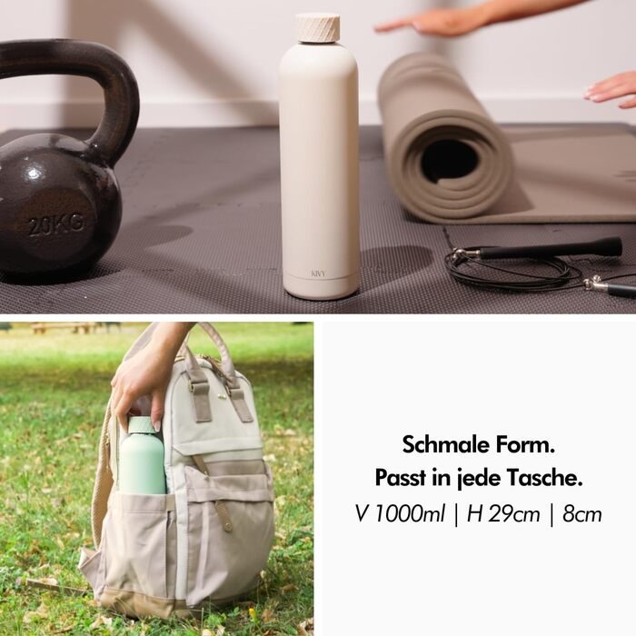 Термопляшка 1 л, Taupe KIVY