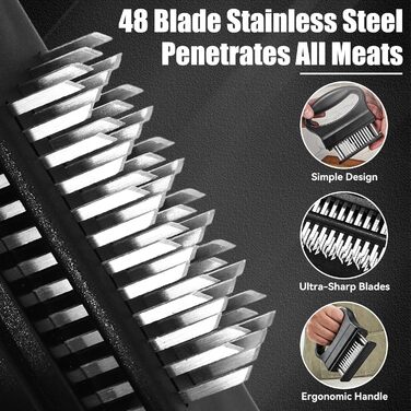 Пресс для мяса из нержавеющей стали с 48 лезвиями черный sdhiiolp
