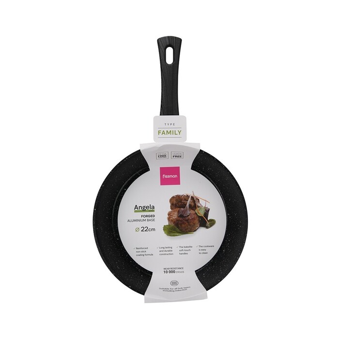 Сковорідка для смаження Fissman 22x4,8 см ANGELA литий алюміній з антипригарним покриттям (14601)
