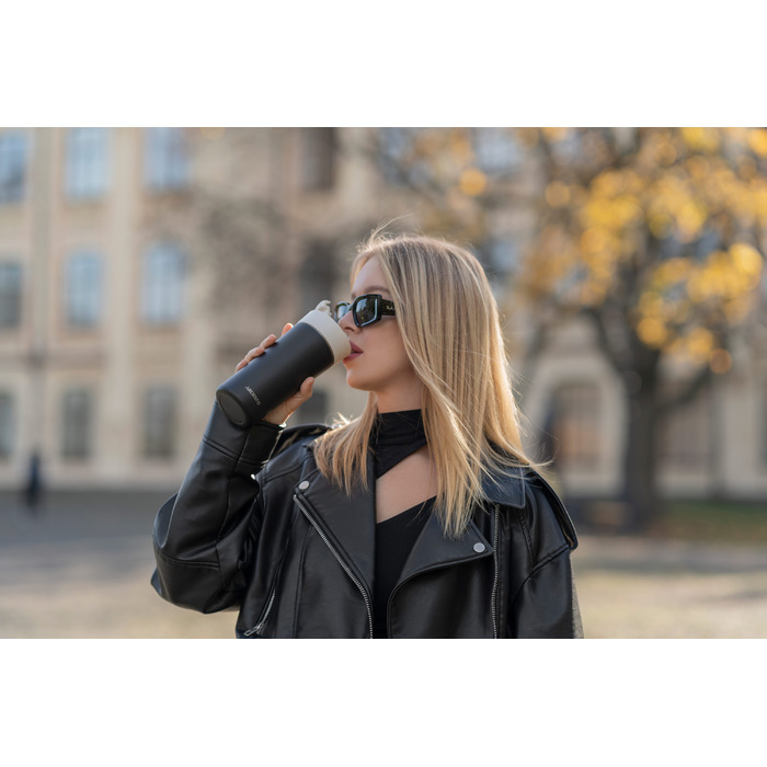 ARDESTO Термокухоль Viaggio 400 мл, нержавіюча сталь, чорний