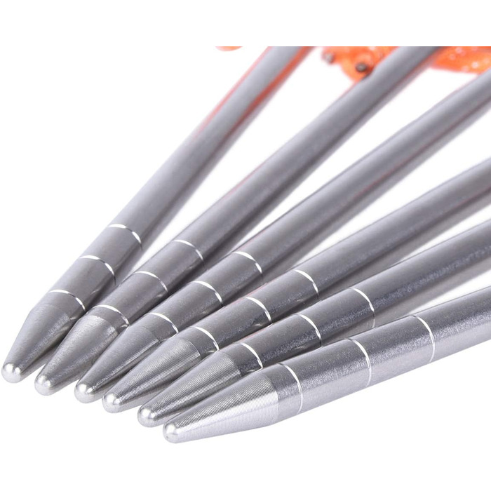 Сверхмощные высокопрочные колышки для кемпинга из титанового сплава для поездок на свежем воздухе, пеших прогулок, садоводства (6 шт. (М)), 6 Pack