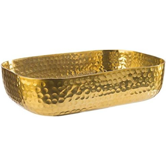 Алюминиевая чаша APS с кованой поверхностью для холодных и горячих блюд, 23,0 x 15,5 см, 1,4 л. (Золото, 15,5 x 23 см, высота 6 см)