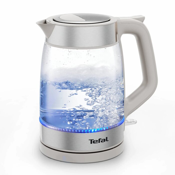 Tefal Электрочайник Glass Kettle 1.7л, стекло, с подсветкой, серебристо-серый