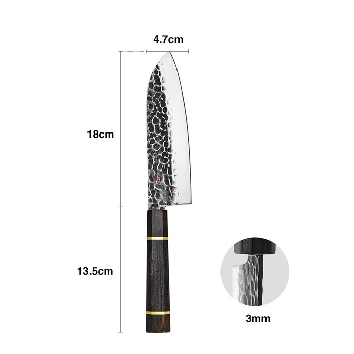 Сантоку ніж Fissman KENSEI BOKUDEN 18 см сталь AUS-8 (2553)