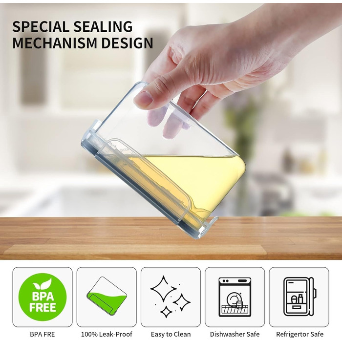 Контейнери для зберігання продуктів Hibisaws, 12 предметів, з кришками, контейнери для заморожування, харчові коробки, без BPA та 100 герметичні, прозорі, 6 x 1 л та 6 x 0,5 л, коробки для приготування їжі, набір Tupperware (99)