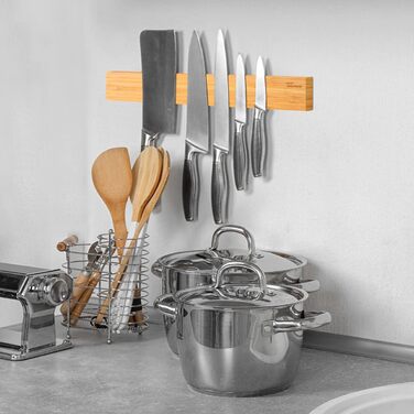Магнітний тримач для ножів із бамбукового дерева 40 см joeji's Kitchen