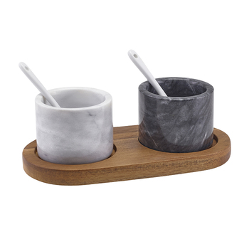 Набір для спецій, сіль-перець, мармуровий, GenWare