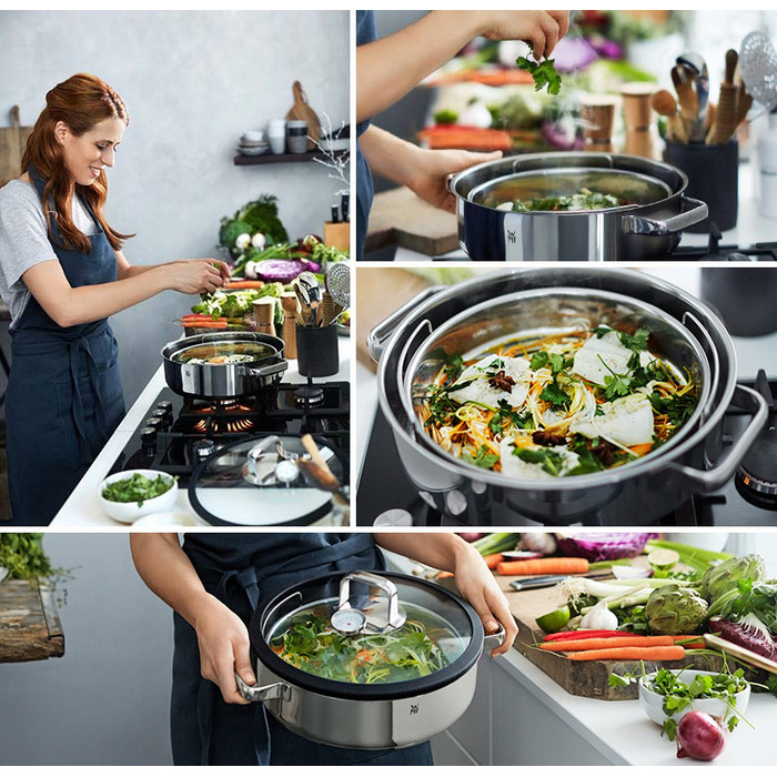 Жаровня кругла з кришкою і паровою корзиною 28 см Vitalis WMF