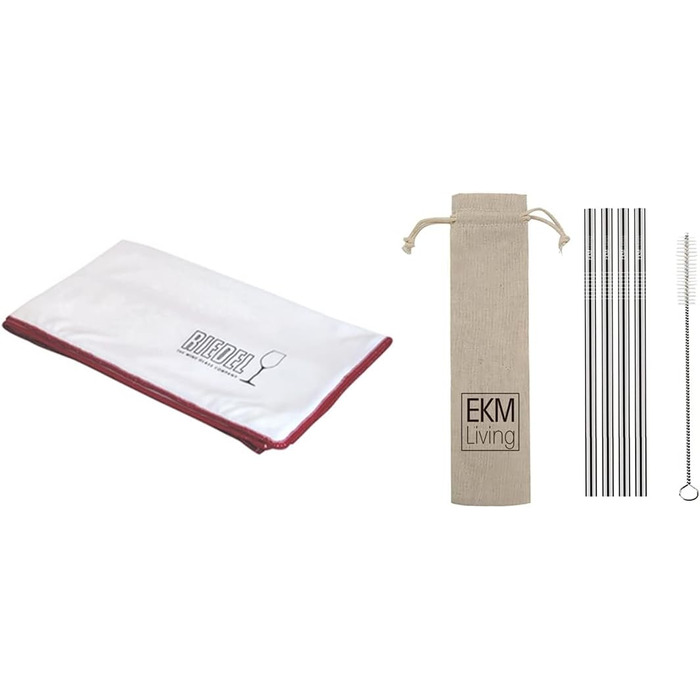 Набір серветок для чищення з мікрофібри, 3 предмети з набором трубочок для пиття, Riedel