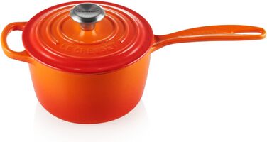 Чавунний сотейник Ø 16 см, 1,2 л з кришкою, полум'яно-червоний Signature Le Creuset