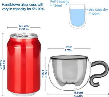 Двостінні милі келихи для лате макіато з різдвяною ялинкою 270 мл Кавова чашка Різдвяна кружка з ситечком для чаю з різдвяною ялинкою Чайні келихи для молока, льоду, різдвяні подарунки для жінок і дітей (тип 12 чорний-130 мл*2, 130 мл*2)