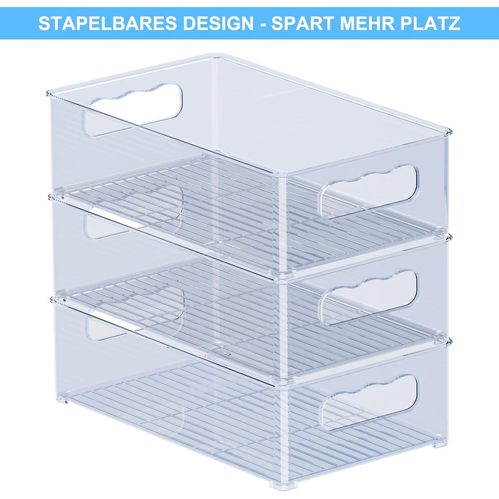 Набір холодильника-органайзера 9 упаковок (3 розміри) Холодильник-органайзер, кухонний органайзер для комори, морозильної камери, шафи, ящика, офісу (3 розміри-9 упаковок-синьо-сірий)