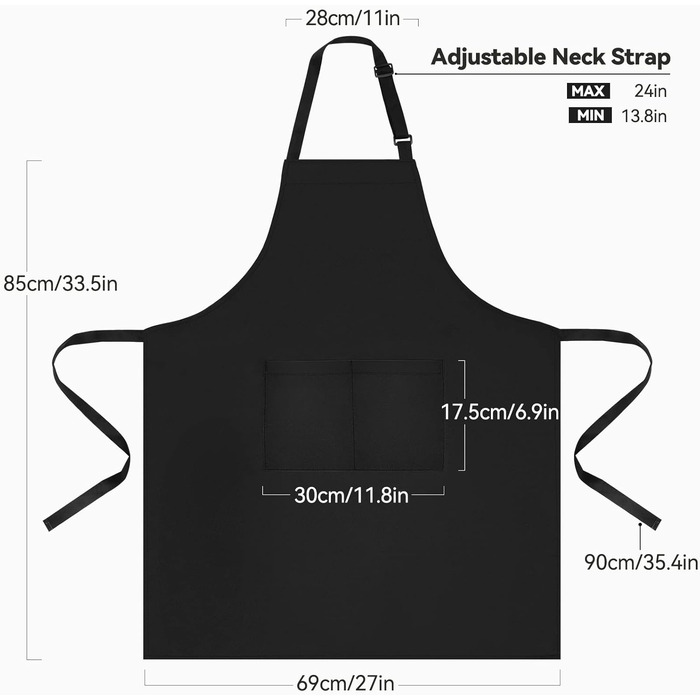 Кухонные фартуки 2 шт 69 х 85 см черный Riqiaqia