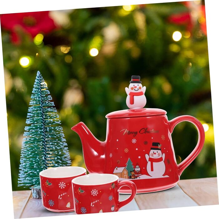 Керамический набор чайников с рождественским мотивом 550 мл снеговика. WEKADRIN