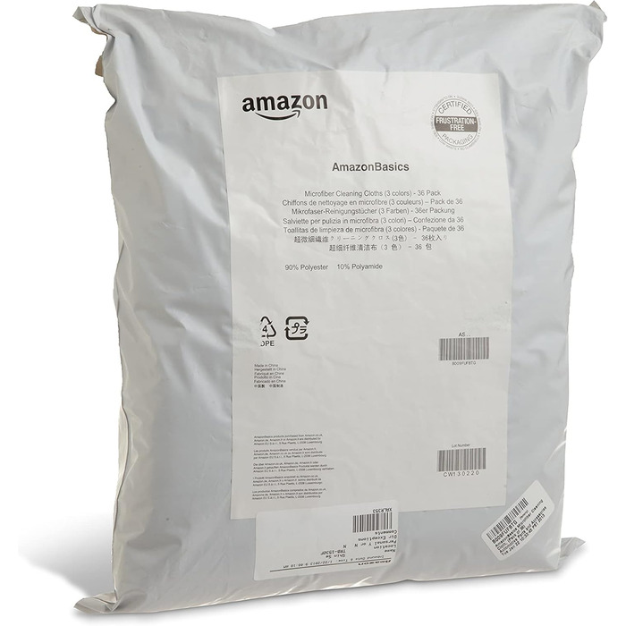 Серветка для прибирання з мікрофібри 36 шт 30,5 x 40,6 см Amazon Basics