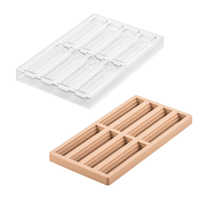 CH016 - KIT BAR TRONCO Набір форм для батончика 128x33 h14 мм, 115x20 h13 мм (8х48 мл)