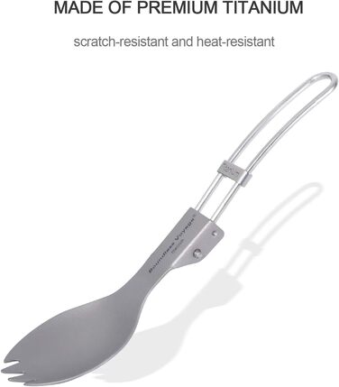 Безмежна подорож Титанова складна ложка Набір виделок для свинини Посуд для кемпінгу на відкритому повітрі Титанові столові прибори Ланч-бокс Набір столових приборів і столові прибори для подорожей Ti1026T (складна свинка 1 шт. )