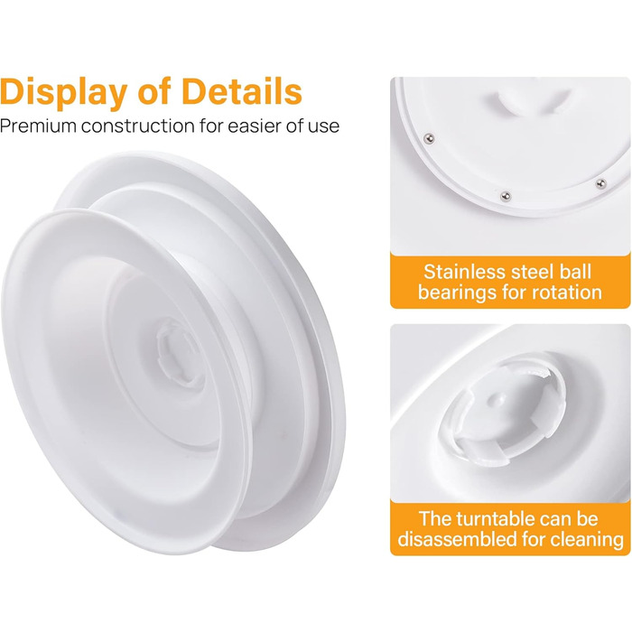 Обертова підставка для торта 28 см біла Comforty