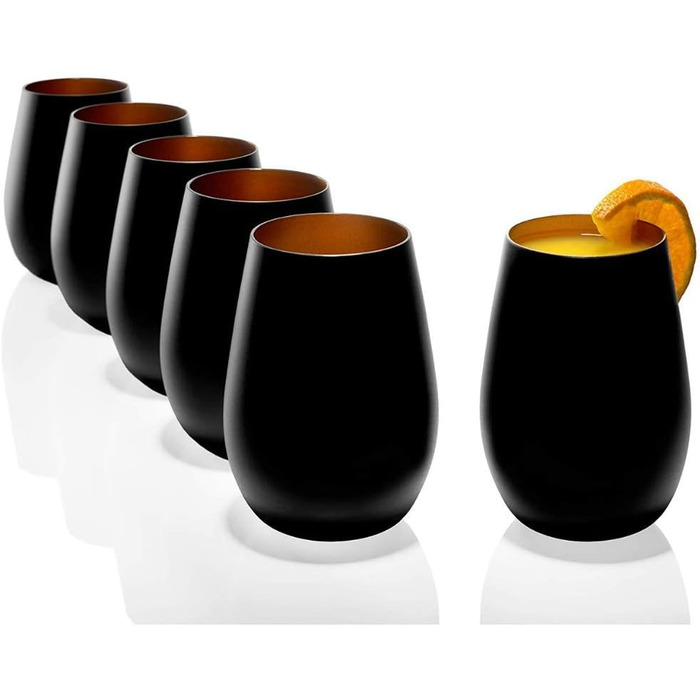 Набір склянок для води 465 мл,  6 предметів, чорний/бронза Elements Stölzle Lausitz