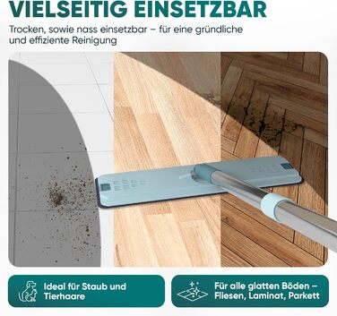 Набір швабри з відром 150 см зелена м'ята Purewish