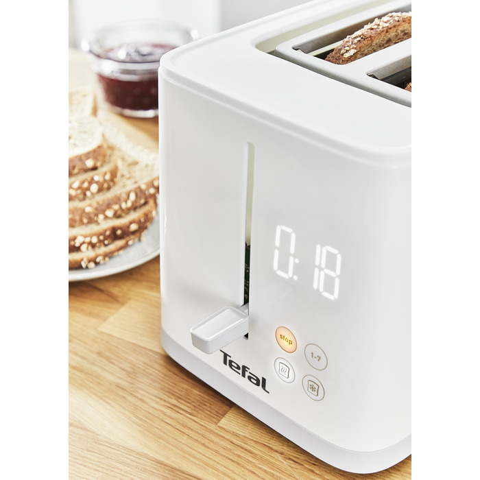 Tefal Тостер SENSE, 850Вт, пластик+нерж, LED дисплей, білий