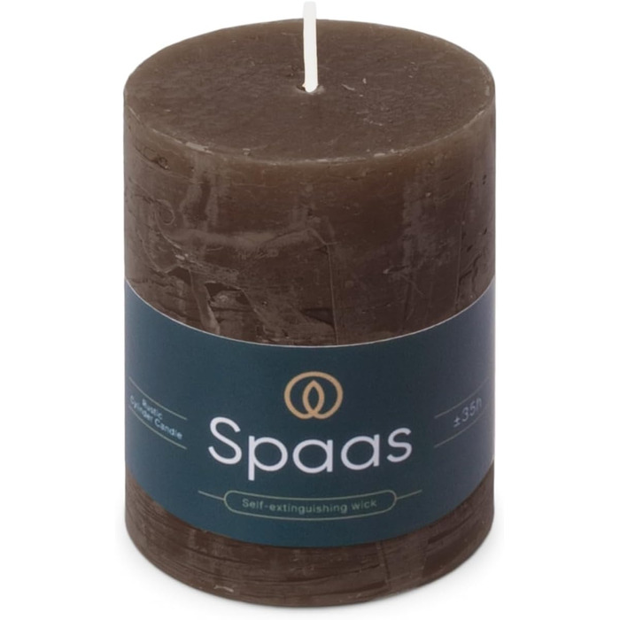 Свічка Spaas Rustic Pillar 70/95 мм 35 шт. - світло-рожева (темно-коричнева)