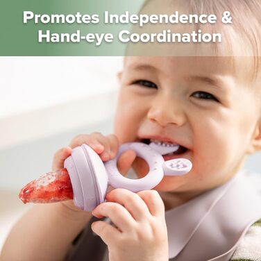 Годівниця для дитячого фруктового харчування Haakaa та міні-лоток для перекусів у морозильній камері, форми для морозива без бісфенолу А для безпечного самостійного годування немовлят, від 4 місяців (горохово-зелений) (лавандовий)