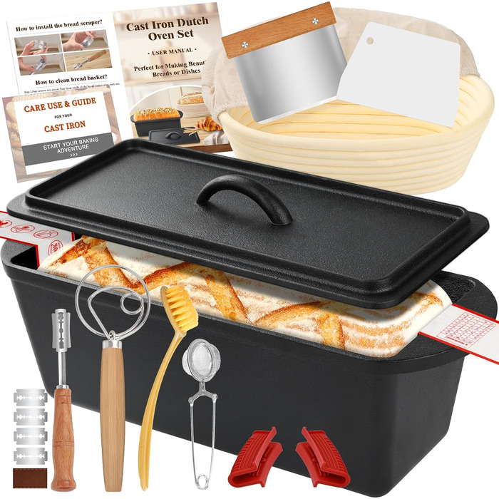 Форма для випікання хліба з кришкою, чавун NZQXJXZ