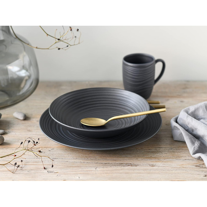 Набор посуды на 4 персоны, 16 предметов, черный Lava Stone Creatable