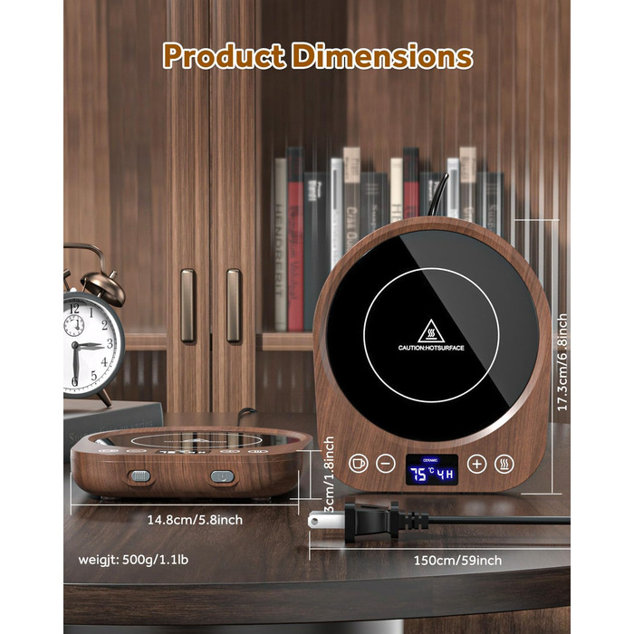 Підігрівач для чашок 35 Вт, коричневий MQFORU