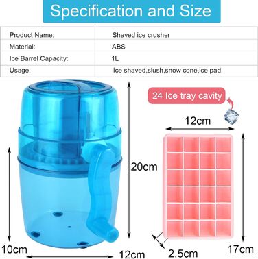 Льодоподрібнювач ручний синій Tosucs