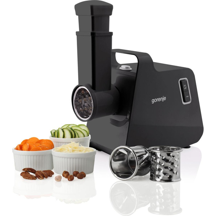 Gorenje Мясорубка, 1700Вт, 2,3кг/мин, 2 решетки, пластик/металл, черный