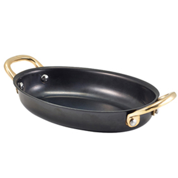 Сковорода для подачи 16.5*12.5 см, 350 мл, овальная, металлическая, Black Vintage Steel, GenWare