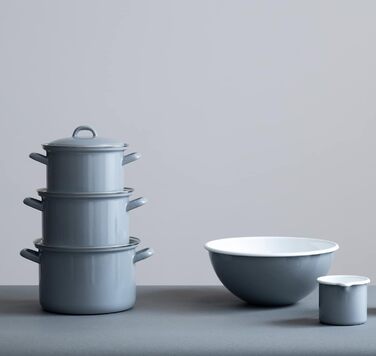 Кришка для каструлі 24 см емальована, блакитна Riess