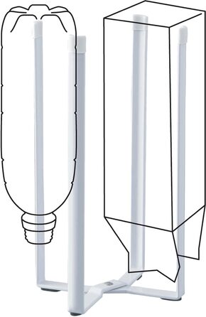 Багатоцільова кухонна сушарка Yamazaki Tower, тримач для пляшок, контейнер для органічних відходів, складний, сталевий, акрилова смола, H 26,5 см (білий)