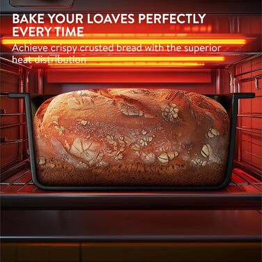 Чавунна форма для випікання хліба Navaris 26 см - Аксесуари для випікання хліба - Прямокутна форма для випікання - Горщик для випікання хліба - Чавунний горщик для випічки хліба - Емальований - Для смаження, запікання, тушкування - Чорний