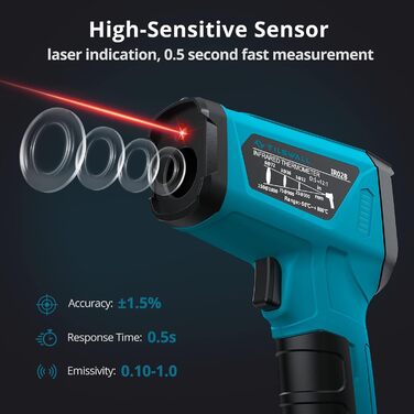 Інфрачервоний термометр від 50C до 800C Tilswall